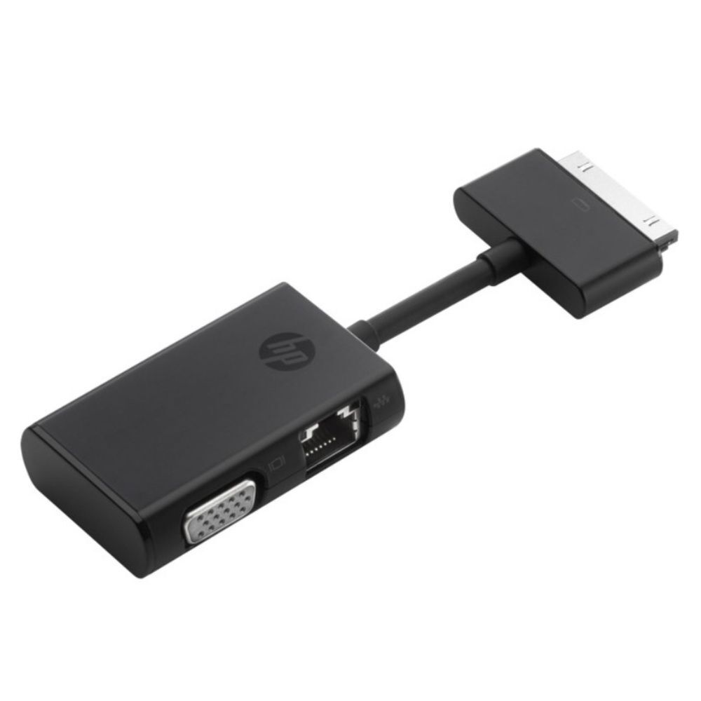 HP Dock Connector to Ethernet and VGA Adapter